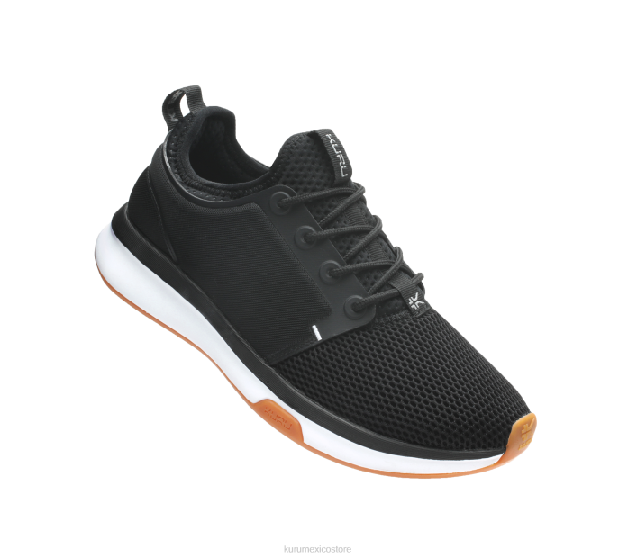 zapatos TR2T54 mujer átomo de ancho Kuru negro azabache/blanco/goma