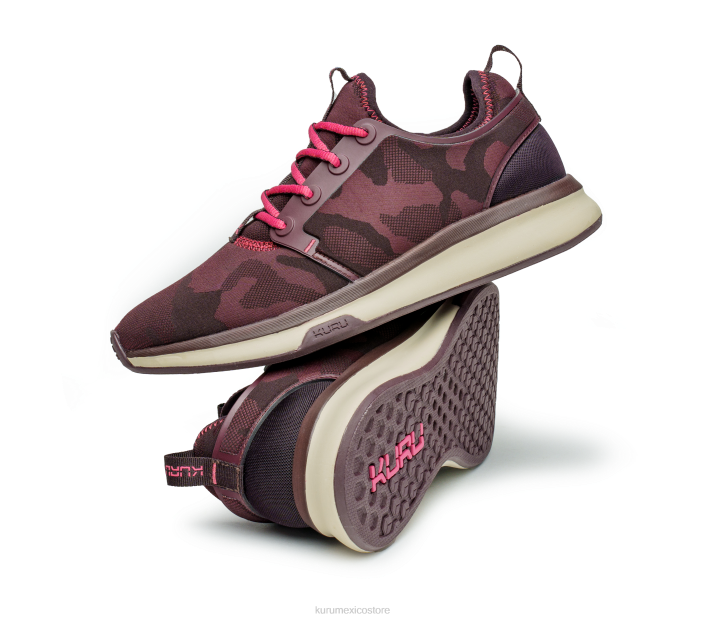 zapatos TR2T60 mujer átomo de ancho Kuru vino camo/sorbete rosa