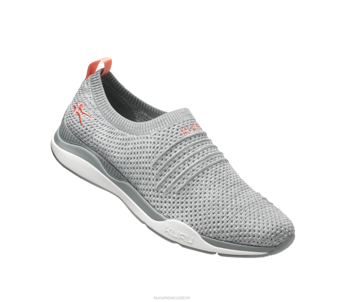 zapatos TR2T91 mujer zancada ancha Kuru gris jaspeado/blanco/rosa melocotón