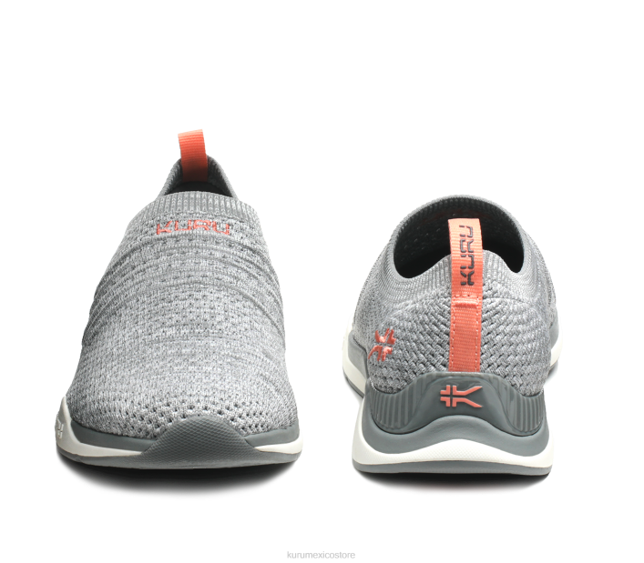 zapatos TR2T91 mujer zancada ancha Kuru gris jaspeado/blanco/rosa melocotón