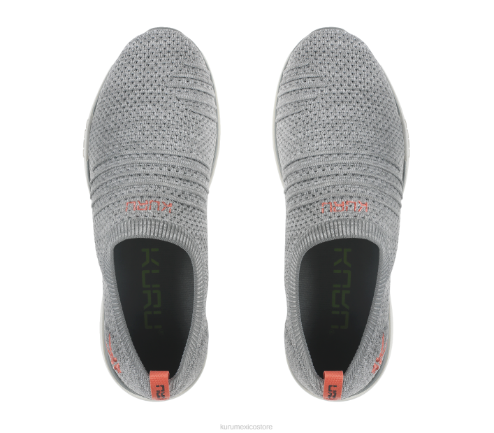 zapatos TR2T91 mujer zancada ancha Kuru gris jaspeado/blanco/rosa melocotón